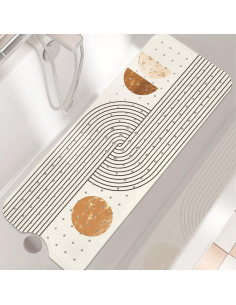 Alfombra Antideslizante Beige para Bañera nmbnswo 101.6x40.6cm 2