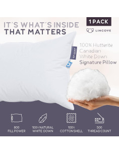Almohada Lincove 100% Algodón Plumón Canadiense Estándar 2