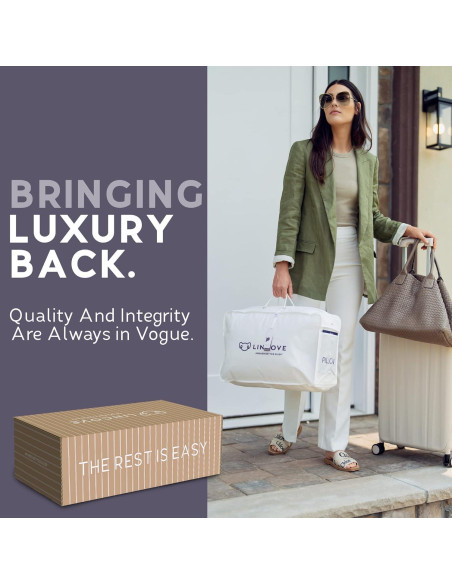 Almohada Lincove 100% Algodón Plumón Canadiense Estándar