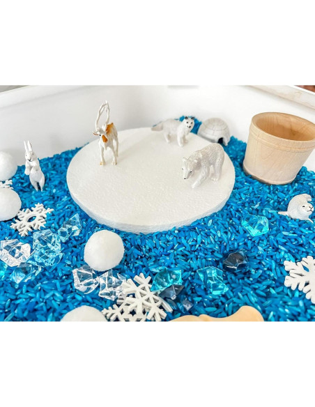 Bandejas Sensoriales Montessori para Niños - Animales Árticos