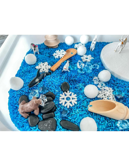 Bandejas Sensoriales Montessori para Niños - Animales Árticos