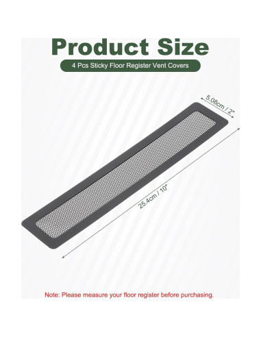 Cubiertas de Ventilación de Piso YOKIVE 4 Pcs PVC 25.4x5.08cm