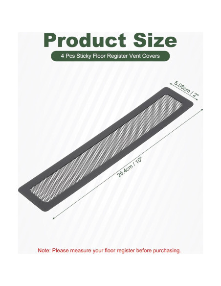 Cubiertas de Ventilación de Piso YOKIVE 4 Pcs PVC 25.4x5.08cm