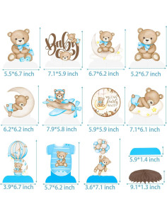 Centros de Mesa de Panal Oso Azul 11Pcs - Baby Shower Niño 2