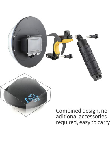 Puerto de Domo Submarino YALLSAME para GoPro Hero 9-13, 45m
