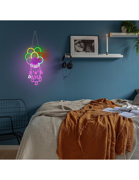 Luz de Neón LED Gato de Pelota 22x42 cm Decoración Luz de Neón LED Gato de Pelota 22x42 cm Decoración