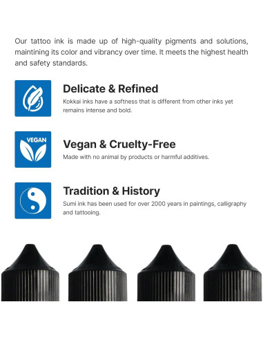 Tinta para Tatuajes Kokkai Sumi Naranja Salmón 15 ml Vegana