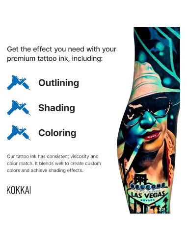 Tinta para Tatuajes Kokkai Sumi Naranja Salmón 15 ml Vegana