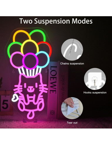 Luz de Neón LED Gato de Pelota 22x42 cm Decoración