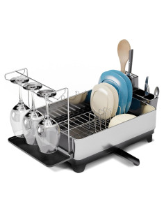 Soporte de Secado de Platos 1 Nivel Home Zone Living Acero Inoxidable