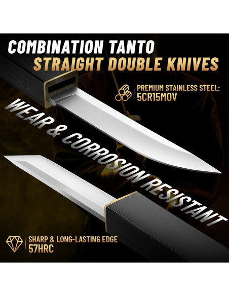 Conjunto de cuchillos Moontay Mini Katana Tanto - 24.9 cm