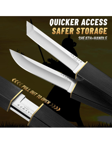 Conjunto de cuchillos Moontay Mini Katana Tanto - 24.9 cm