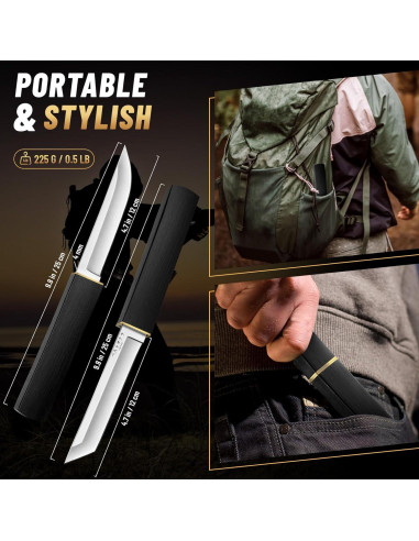 Conjunto de cuchillos Moontay Mini Katana Tanto - 24.9 cm