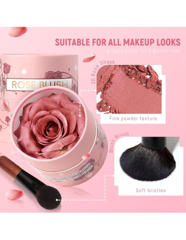 Rubor Crema a Polvo HOSAILY Durazno Bebé 3D - Acabado Natural