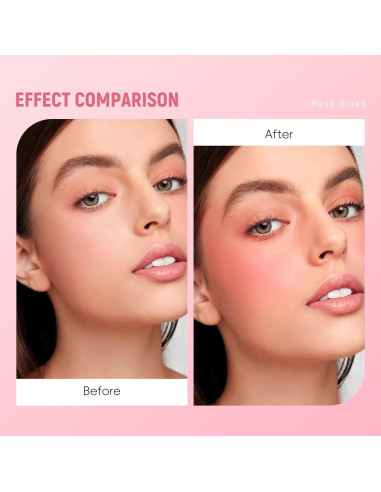 Rubor Crema a Polvo HOSAILY Durazno Bebé 3D - Acabado Natural