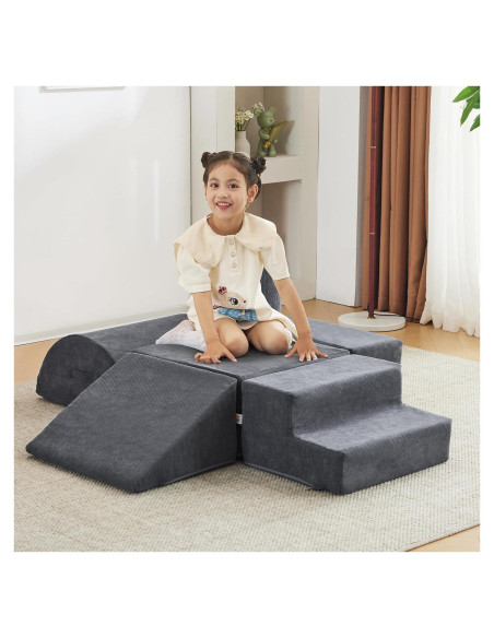 Bloques de Escalada de Espuma Jela Kids 6 Piezas Gris Oscuro