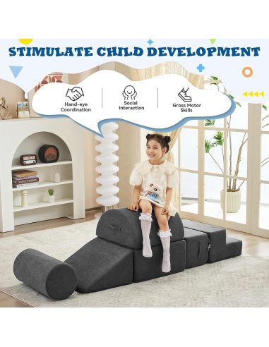 Bloques de Escalada de Espuma Jela Kids 6 Piezas Gris Oscuro