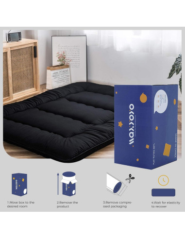 Colchón Futón MAXYOYO Individual Plegable 4" Negro