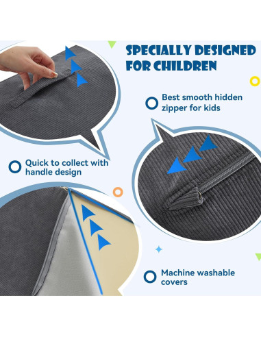 Bloques de Escalada de Espuma Jela Kids 6 Piezas Gris Oscuro