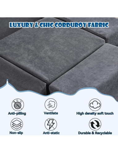 Bloques de Escalada de Espuma Jela Kids 6 Piezas Gris Oscuro