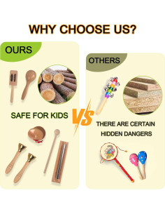 Juego de Instrumentos Musicales de Madera KIDSTOYLAND 16 Piezas 2