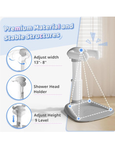 Soporte de Ducha Ajustable Cooseya para Bebés 6-36 Meses 2