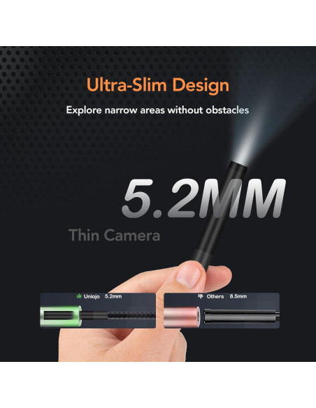 Cámara Endoscópica 5.2mm Unjoin con Pantalla LCD 4.3" 1080P