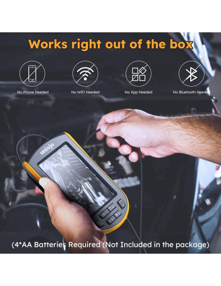 Cámara Endoscópica 5.2mm Unjoin con Pantalla LCD 4.3" 1080P