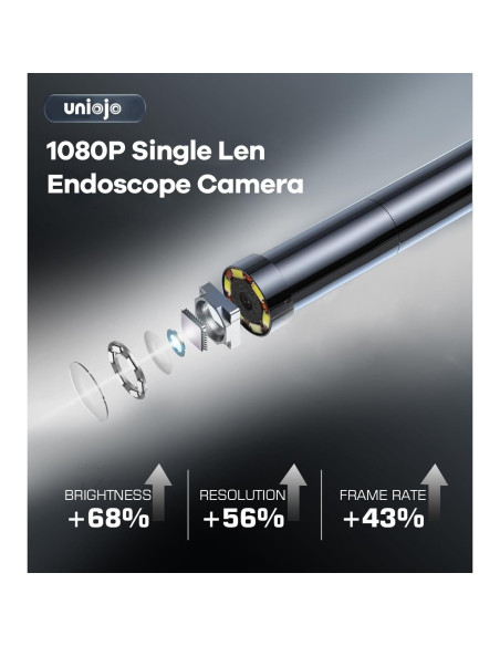 Cámara Endoscópica 5.2mm Unjoin con Pantalla LCD 4.3" 1080P