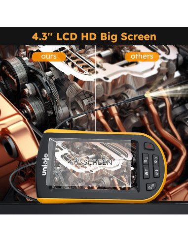 Cámara Endoscópica 5.2mm Unjoin con Pantalla LCD 4.3" 1080P