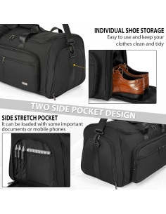 Bolsa de Ropa Convertible AKOZLIN 3 en 1 Negra para Viaje 2