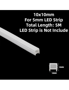 Canal LED de Silicona KSDLMPA 5M IP67 10x10mm para Tiras de 5mm 2