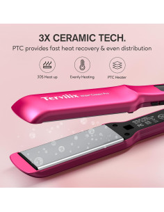 Plancha de Pelo Cerámica Terviiix 1.5" Ancha, Calentamiento Rápido 2
