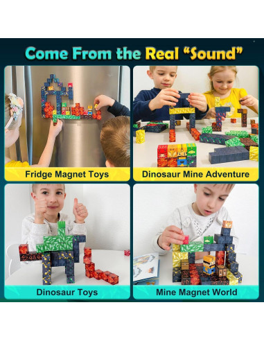 100 Piezas Juguetes Magnéticos Dinosaurios Imagiomo 3-8 Años