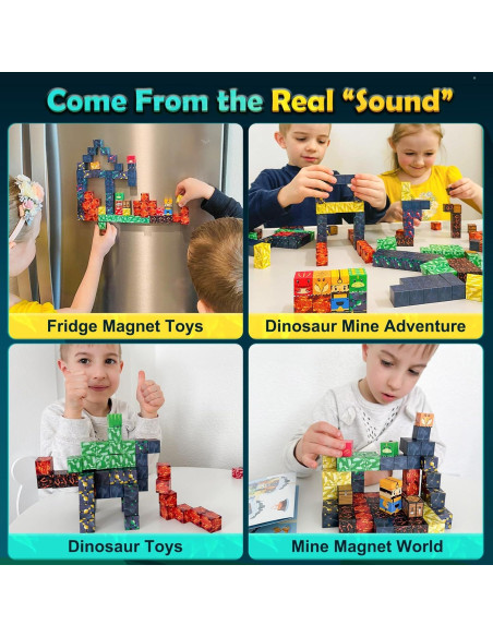 100 Piezas Juguetes Magnéticos Dinosaurios Imagiomo 3-8 Años
