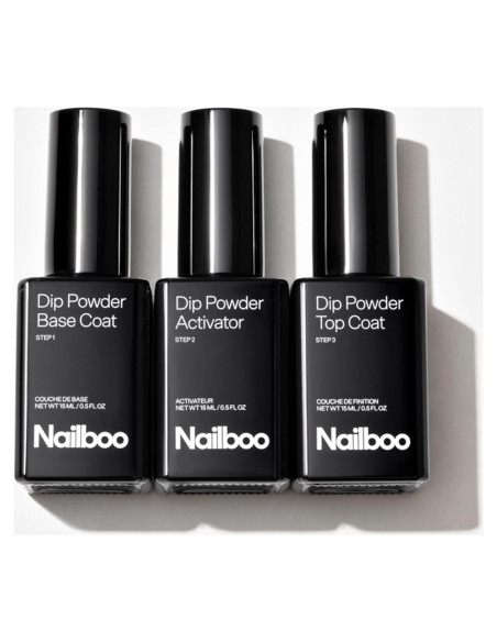 Juego de Líquidos para Uñas Nailboo - Top Coat, Base Coat y Activador - 3 Paquete