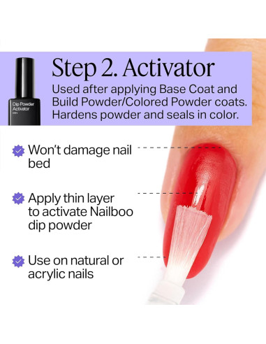 Juego de Líquidos para Uñas Nailboo - Top Coat, Base Coat y Activador - 3 Paquete