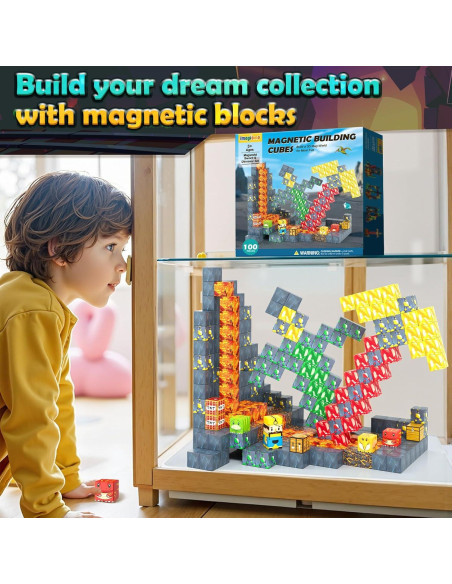 100 Piezas Juguetes Magnéticos Dinosaurios Imagiomo 3-8 Años