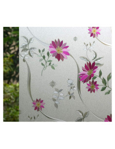 Película de Ventana Esmerilada VSUDO Crisantemo Púrpura 30x200cm