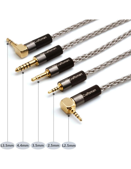 Cable de Mejora GUCraftsman 6N Plata 1.2m 4.4mm para Auriculares