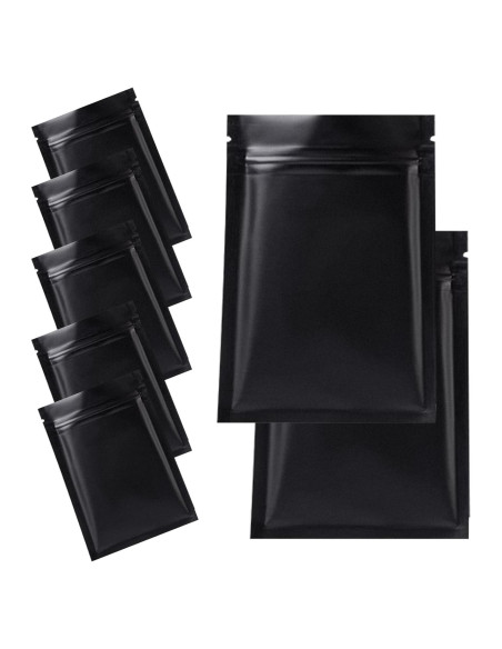 200 Bolsas Mylar Reutilizables 10.16x15.24cm LEOSINDA Negros