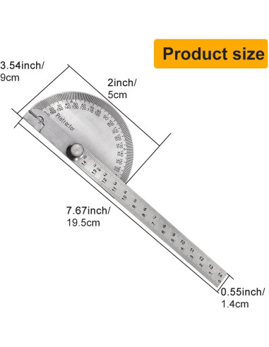 Transportador de Acero Inoxidable 0-180 EMVANV con Regla