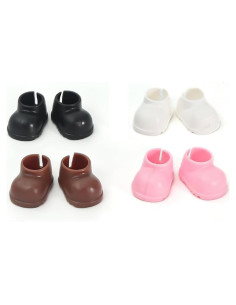 4 PARES Zapatos para Muñeca Labubu 15-17cm - Blanco, Negro, Rojo, Marrón