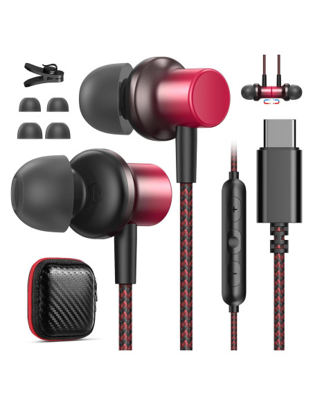 Auriculares USB C Jelanry con micrófono y cancelación de ruido Auriculares USB C Jelanry con micrófono y cancelación de ruido