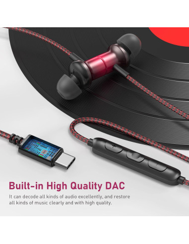 Auriculares USB C Jelanry con micrófono y cancelación de ruido