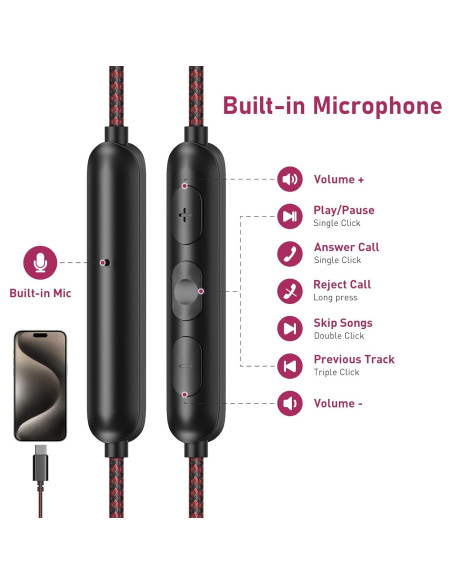 Auriculares USB C Jelanry con micrófono y cancelación de ruido Auriculares USB C Jelanry con micrófono y cancelación de ruido