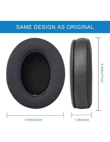 Almohadillas de Reemplazo GEVO para Logitech G Pro, G Pro X - Negro