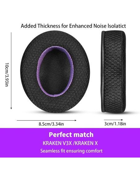 Almohadillas de Repuesto Jomwag para Razer Kraken V3 Pro/X Almohadillas de Repuesto Jomwag para Razer Kraken V3 Pro/X