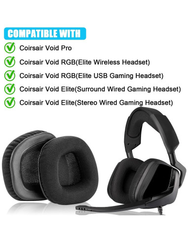Almohadillas de Reemplazo Corsair Void Pro - Tela Negra