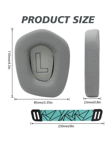 Almohadillas de Repuesto Logitech G733 G535 G335 Gris